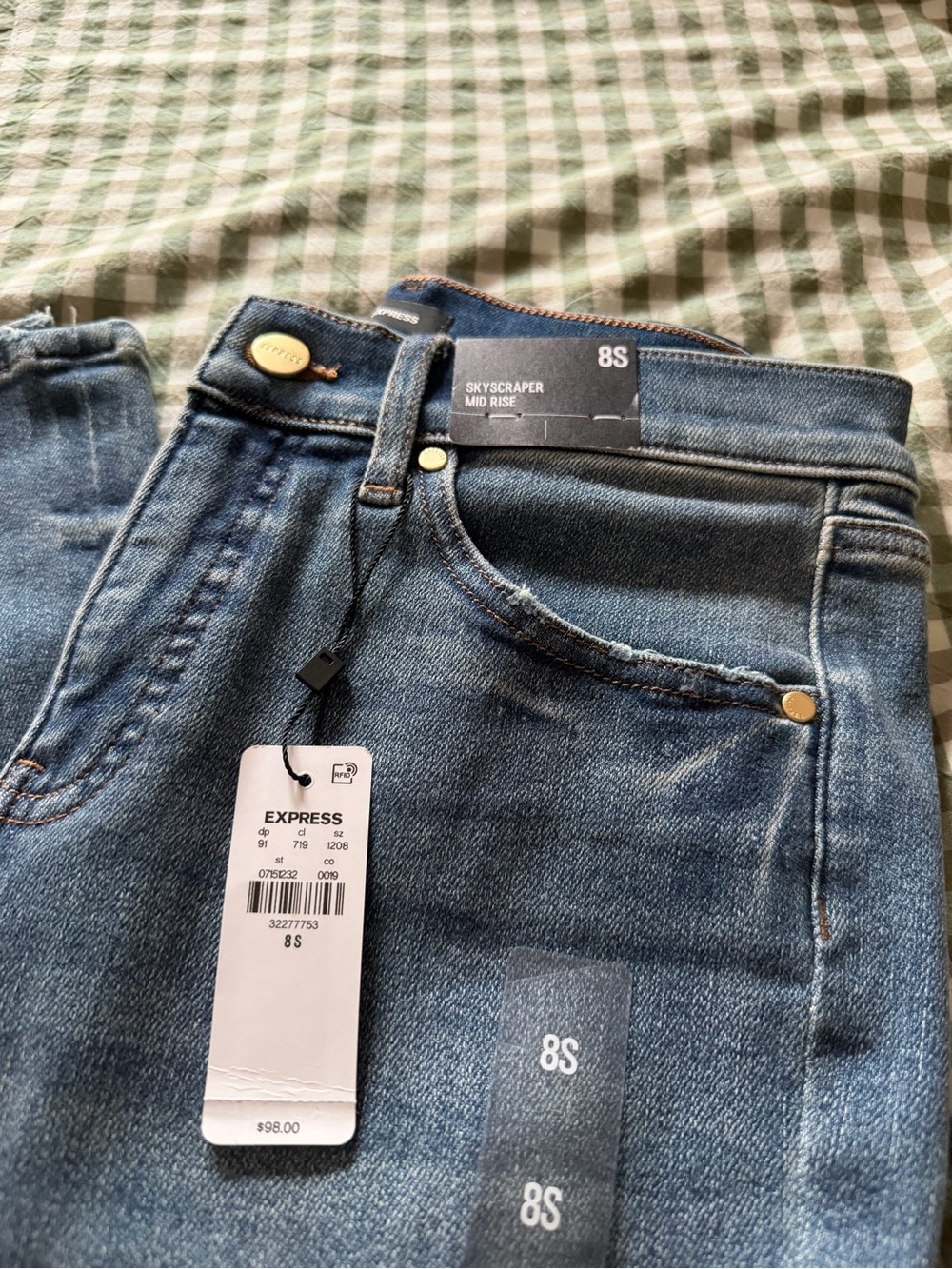 Express 8S Skyscraper Mid Rise Denim Jeans NWT - Picture 2 of 5